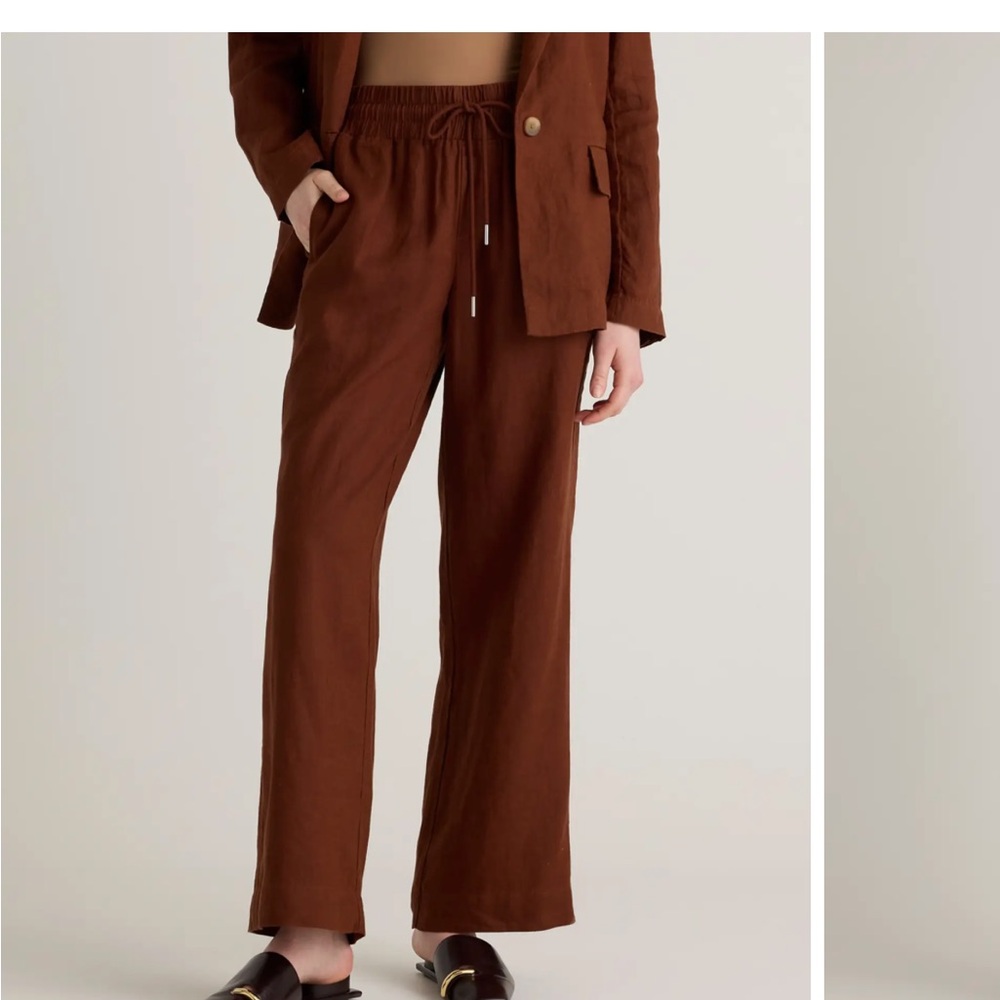 100% European Linen Wide Leg Pants